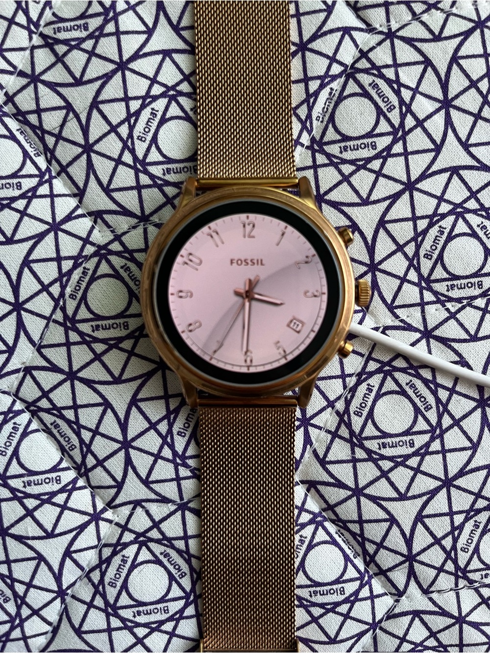 Fossil Rose Gold Mesh Strap Smart Watch